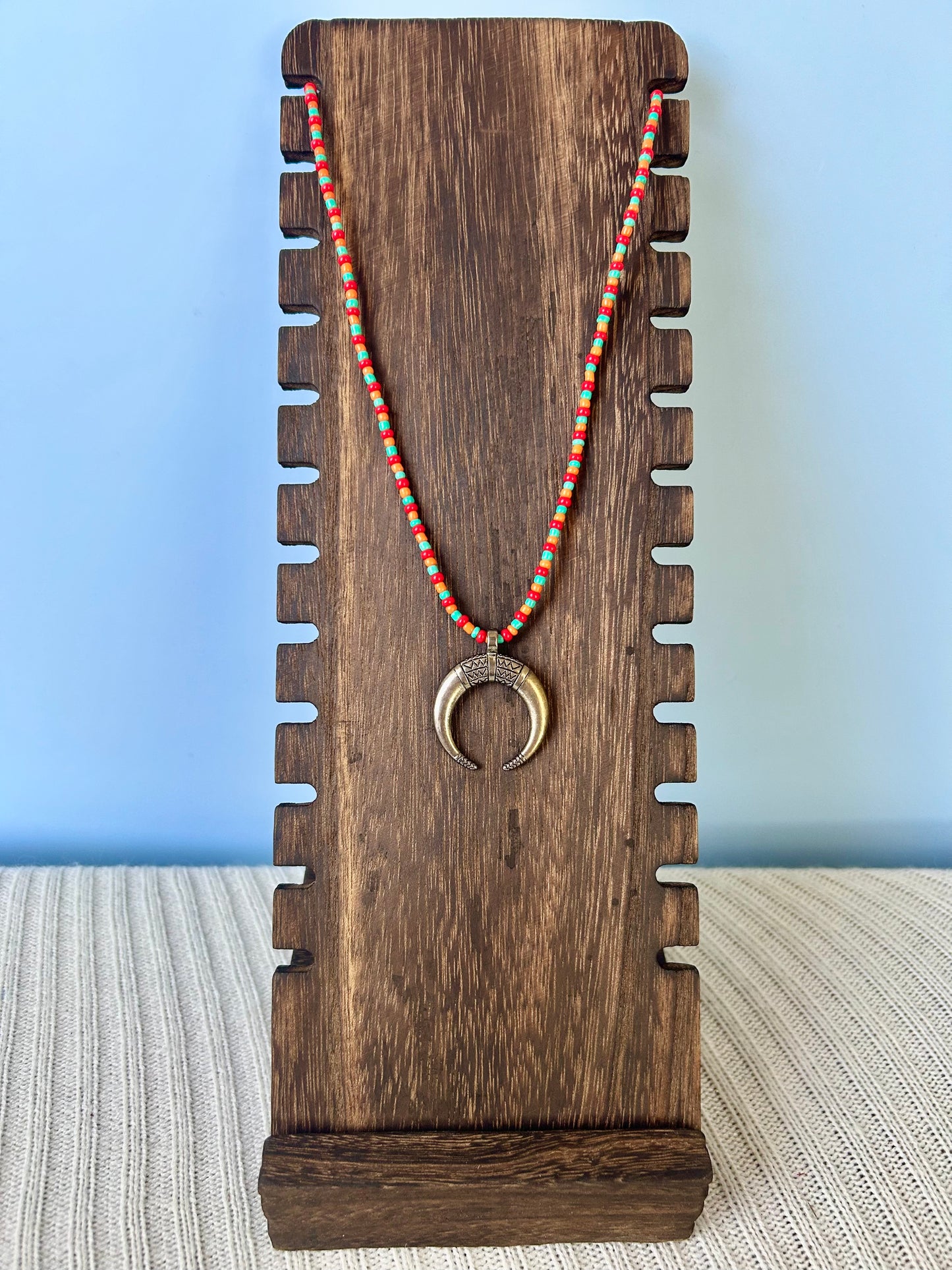 Western bull beaded necklace