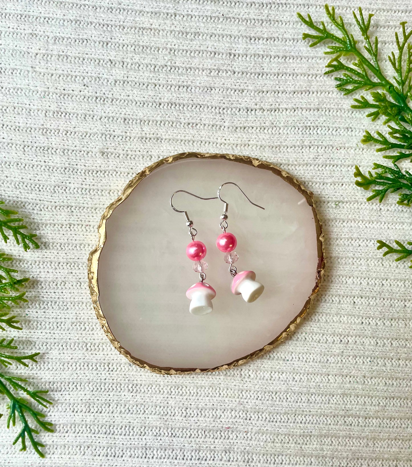 Colorful mushroom earrings