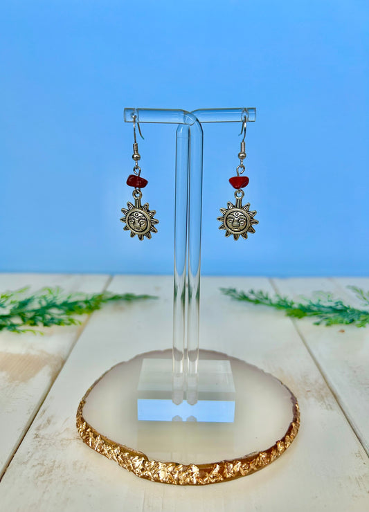 Crystal dangle sun earrings