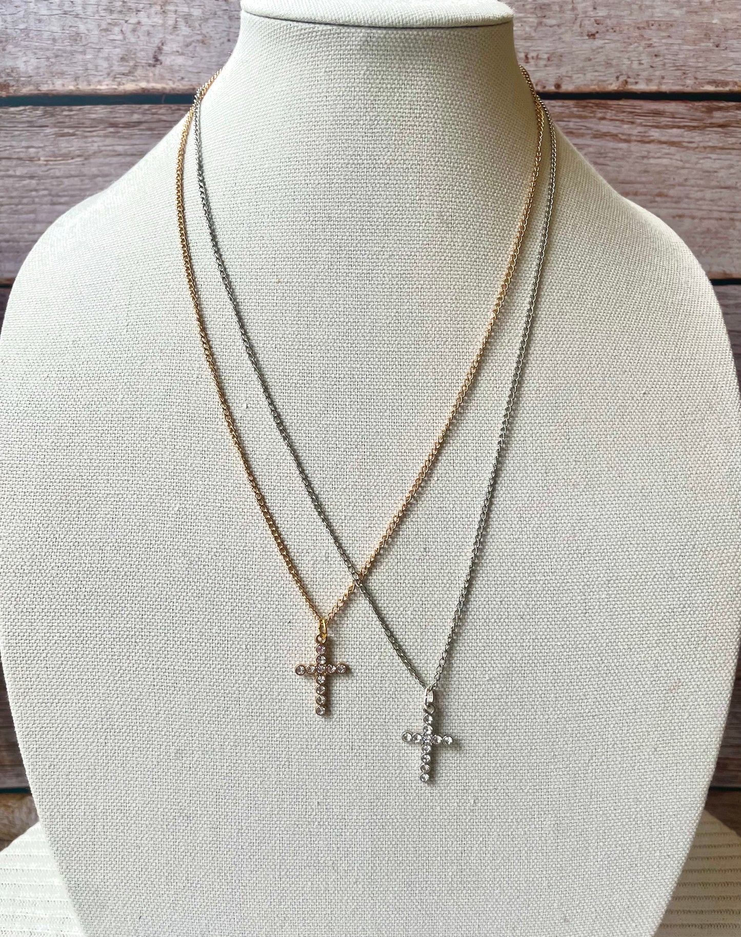 Rhinestone cross necklaces