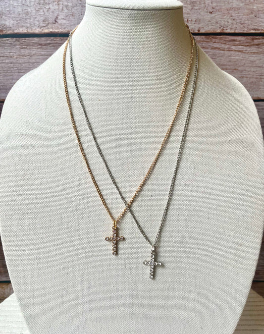 Rhinestone cross necklaces