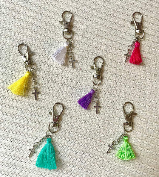 Cross & tassel keychains