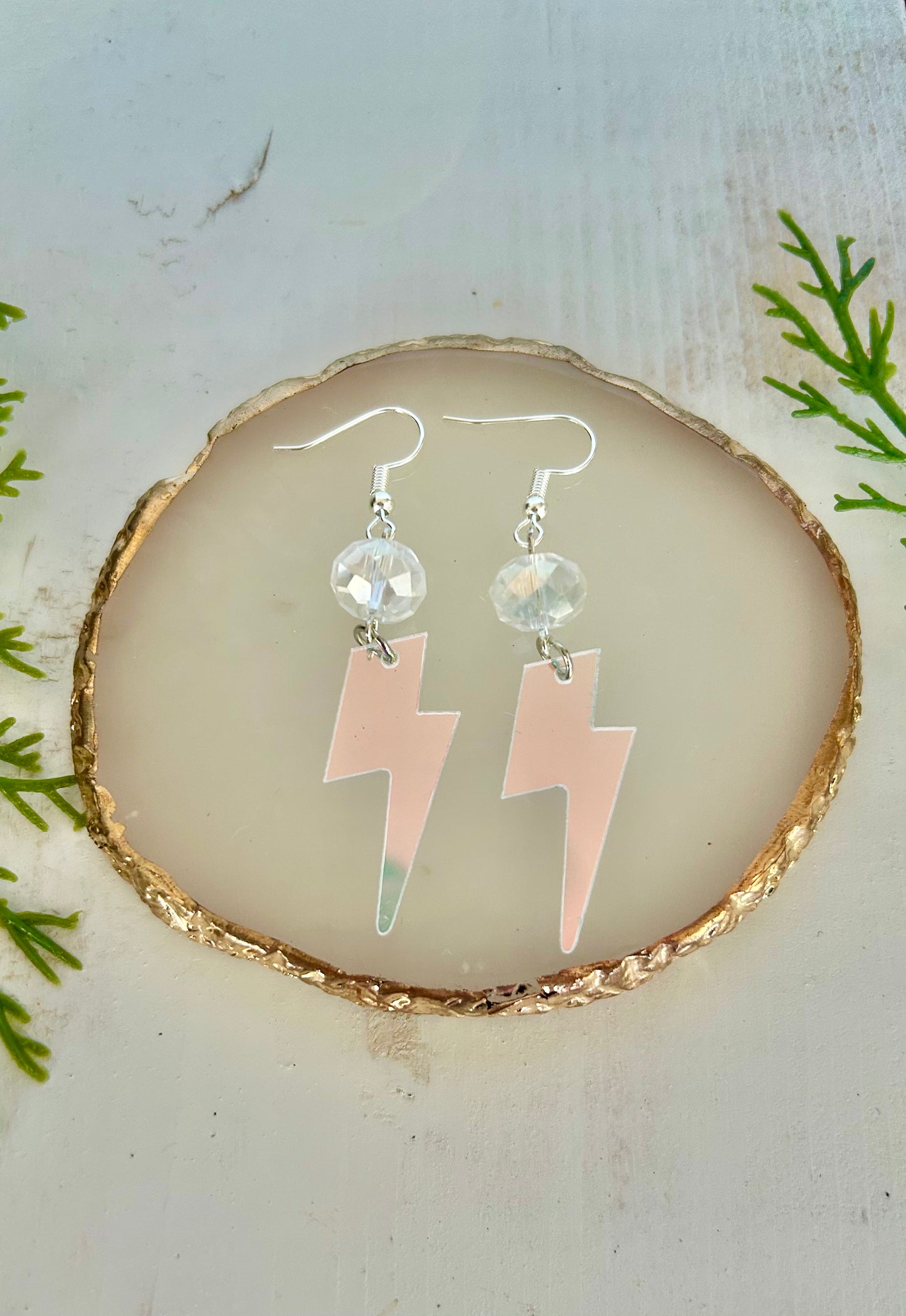 Sparkly gemstone lightning ⚡️ dangle earrings