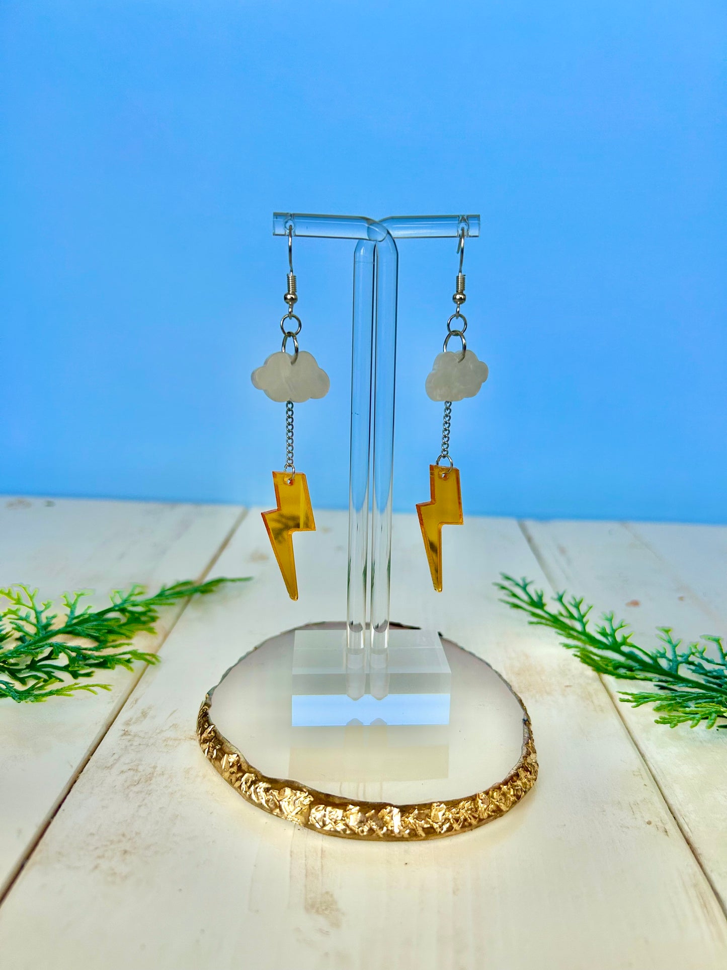 Cloud dangle lightning ⚡️ earrings