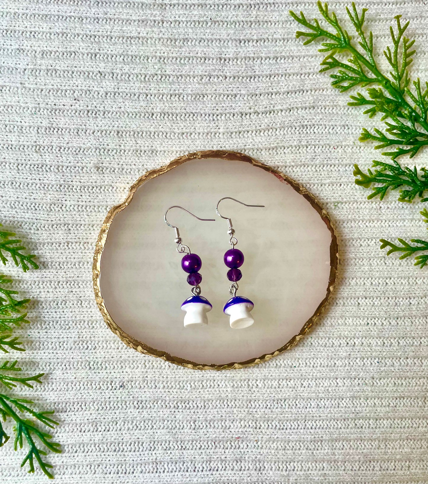 Colorful mushroom earrings