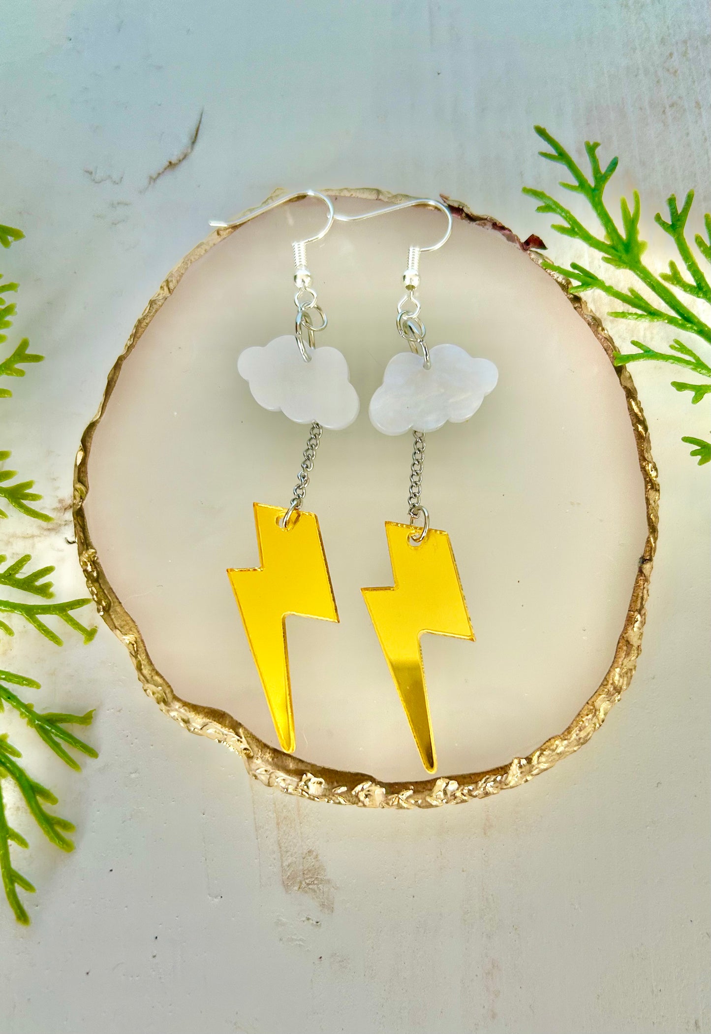 Cloud dangle lightning ⚡️ earrings