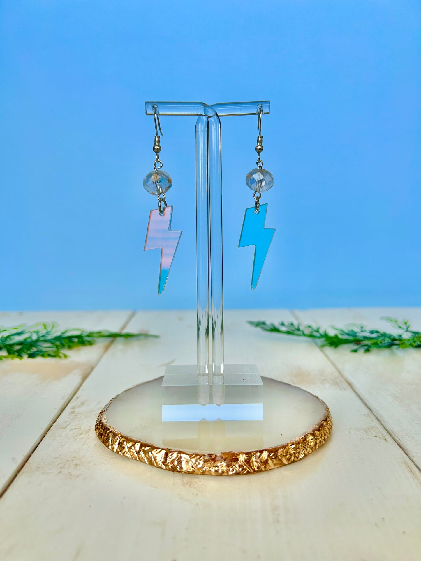 Sparkly gemstone lightning ⚡️ dangle earrings