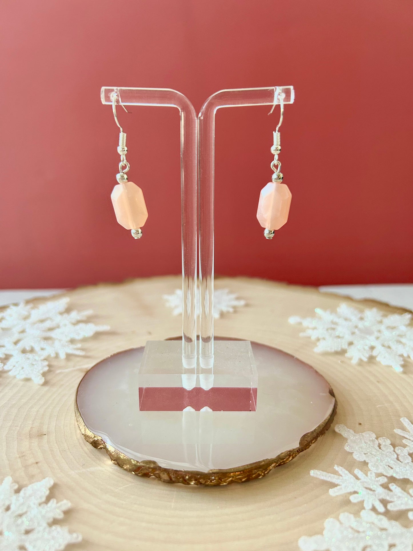 Simply peach dangle earrings