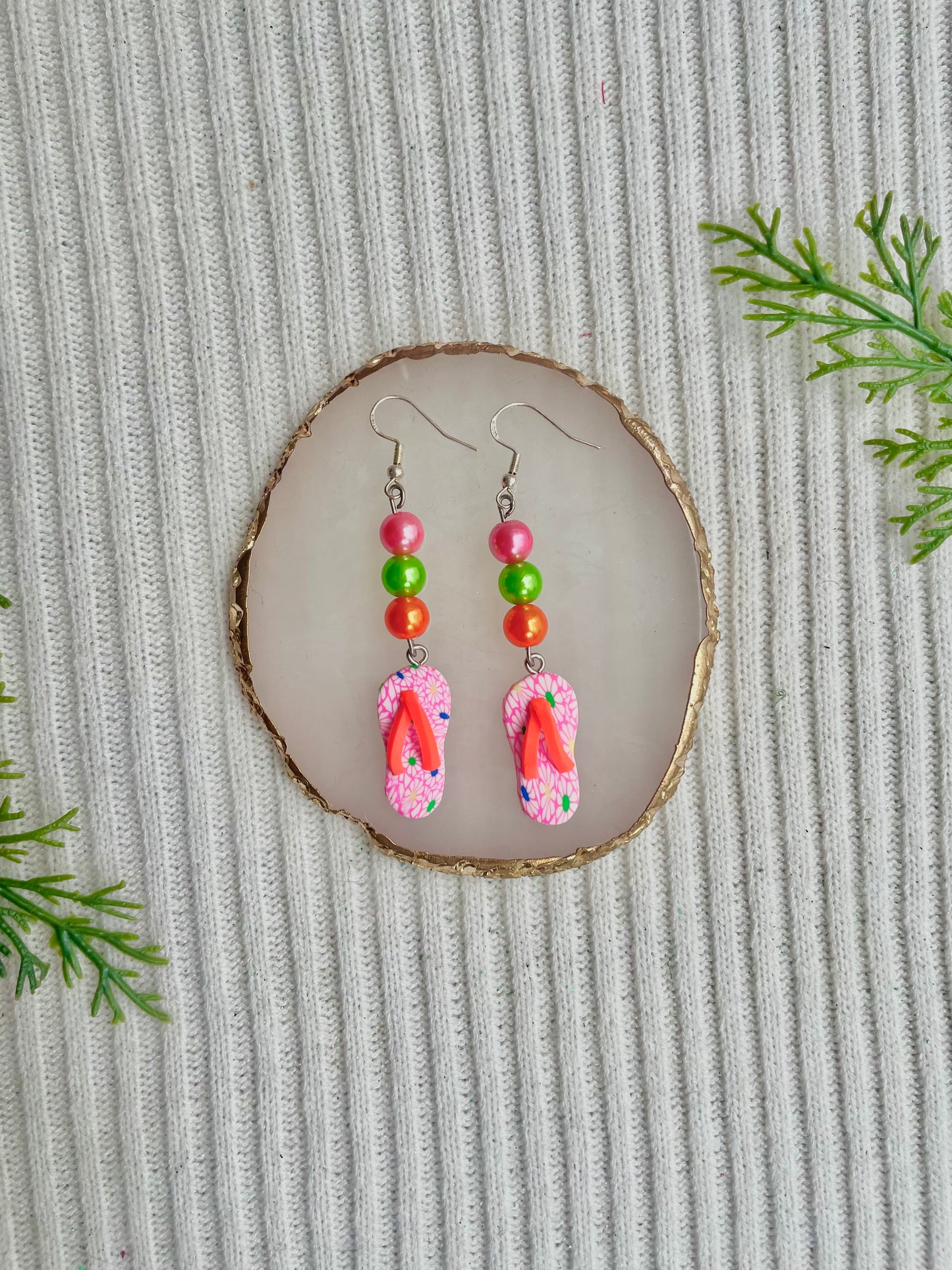 Flip flop dangle earrings