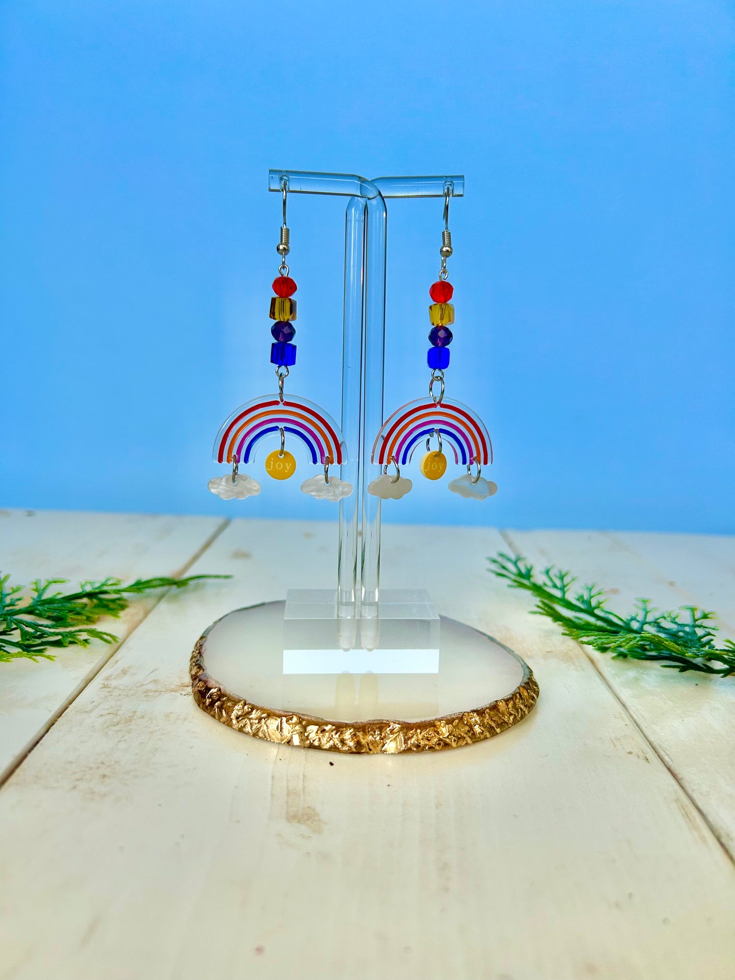 Rainbow cloud dangle earrings 🌈☁️