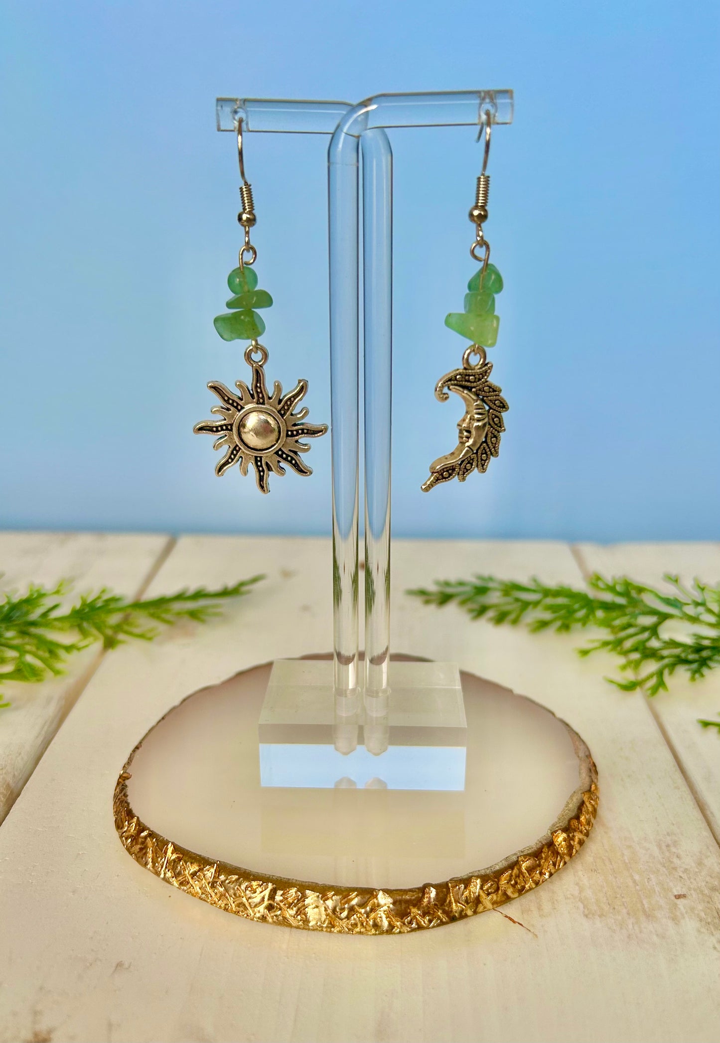 Sun 🌞 & moon 🌙 dangle earrings