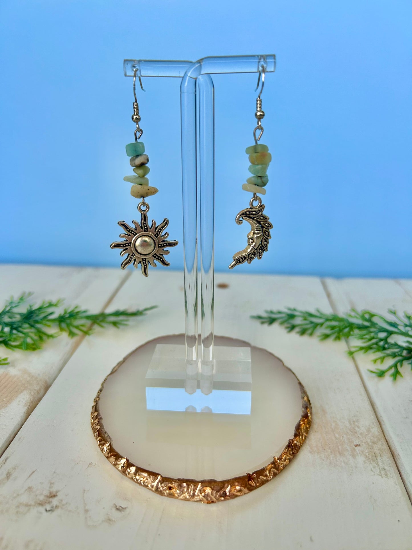 Sun 🌞 & moon 🌙 dangle earrings