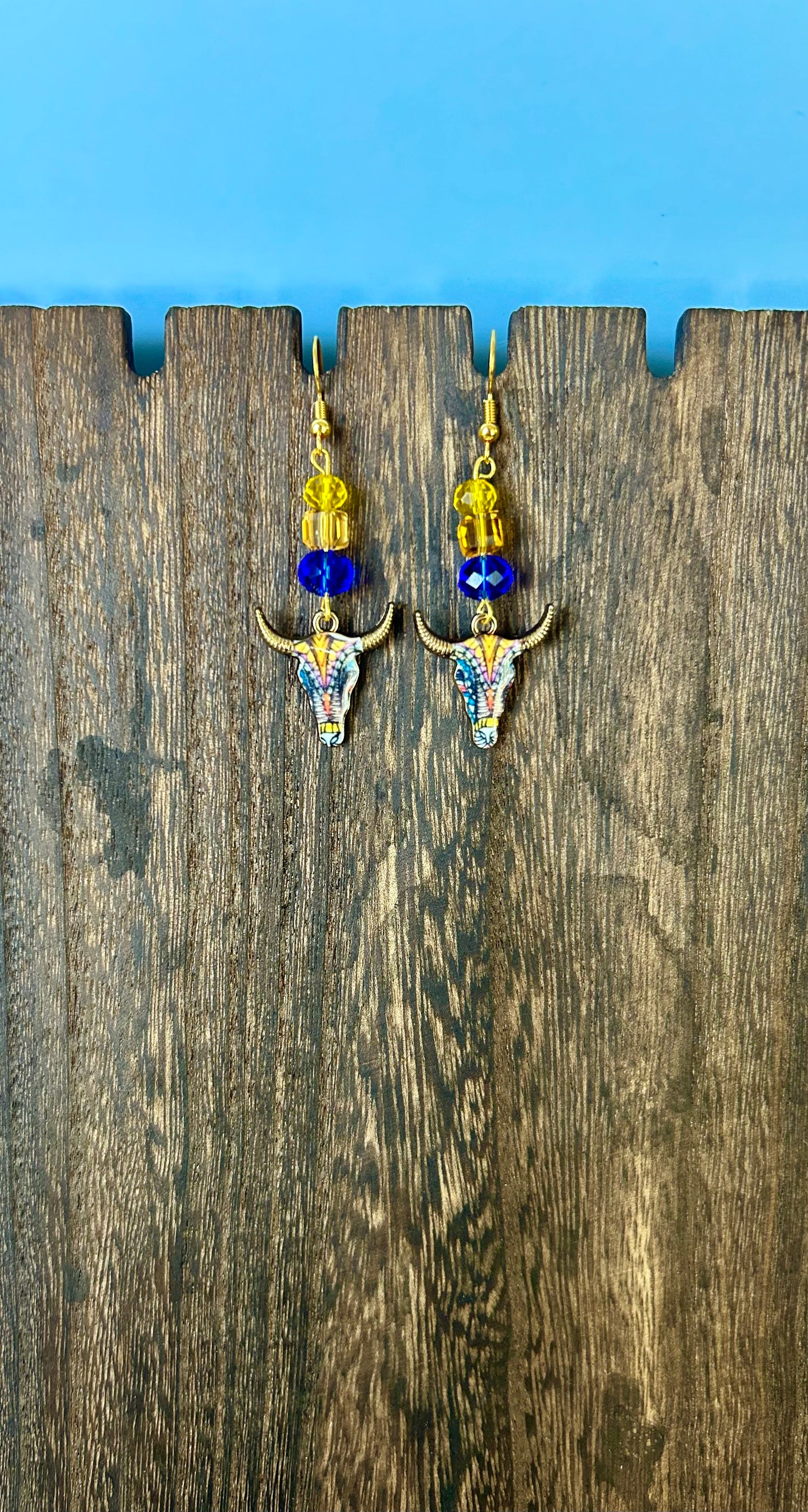 Bull head dangle earrings