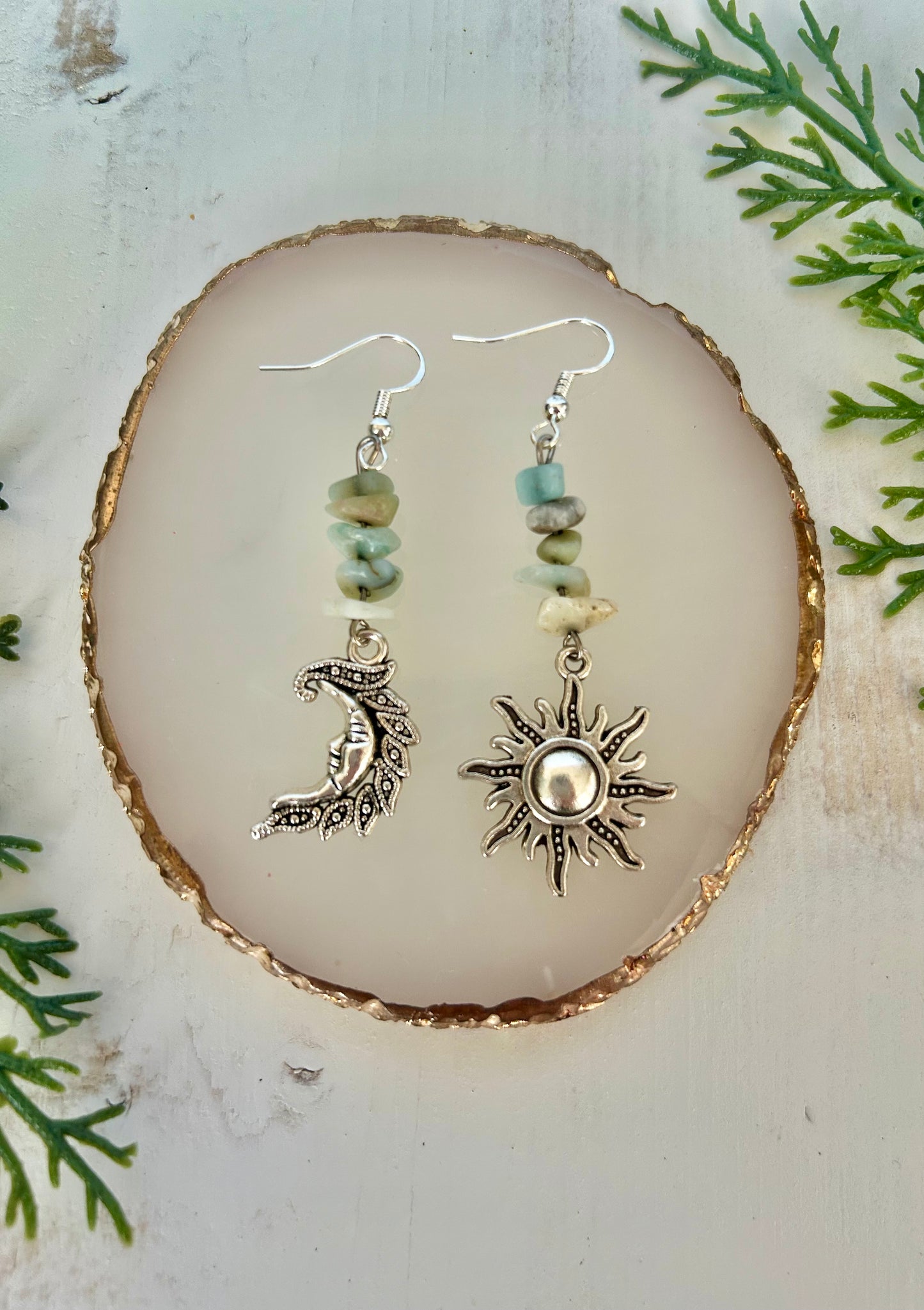 Sun 🌞 & moon 🌙 dangle earrings