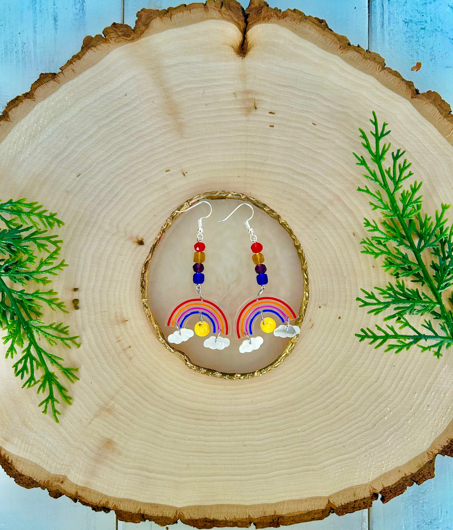 Rainbow cloud dangle earrings 🌈☁️