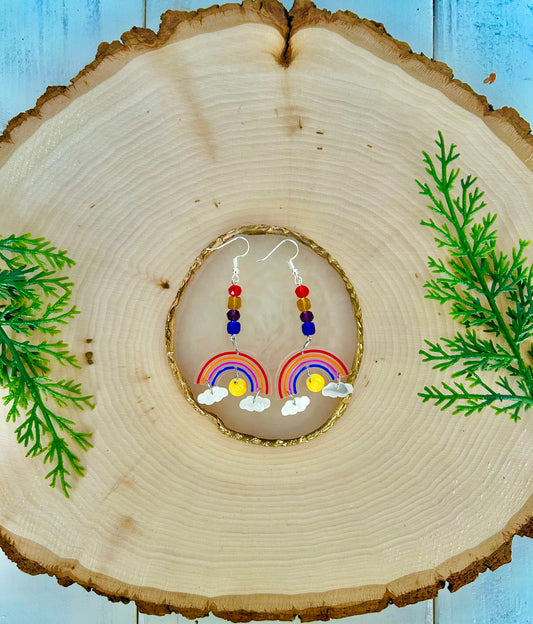 Rainbow cloud dangle earrings 🌈☁️