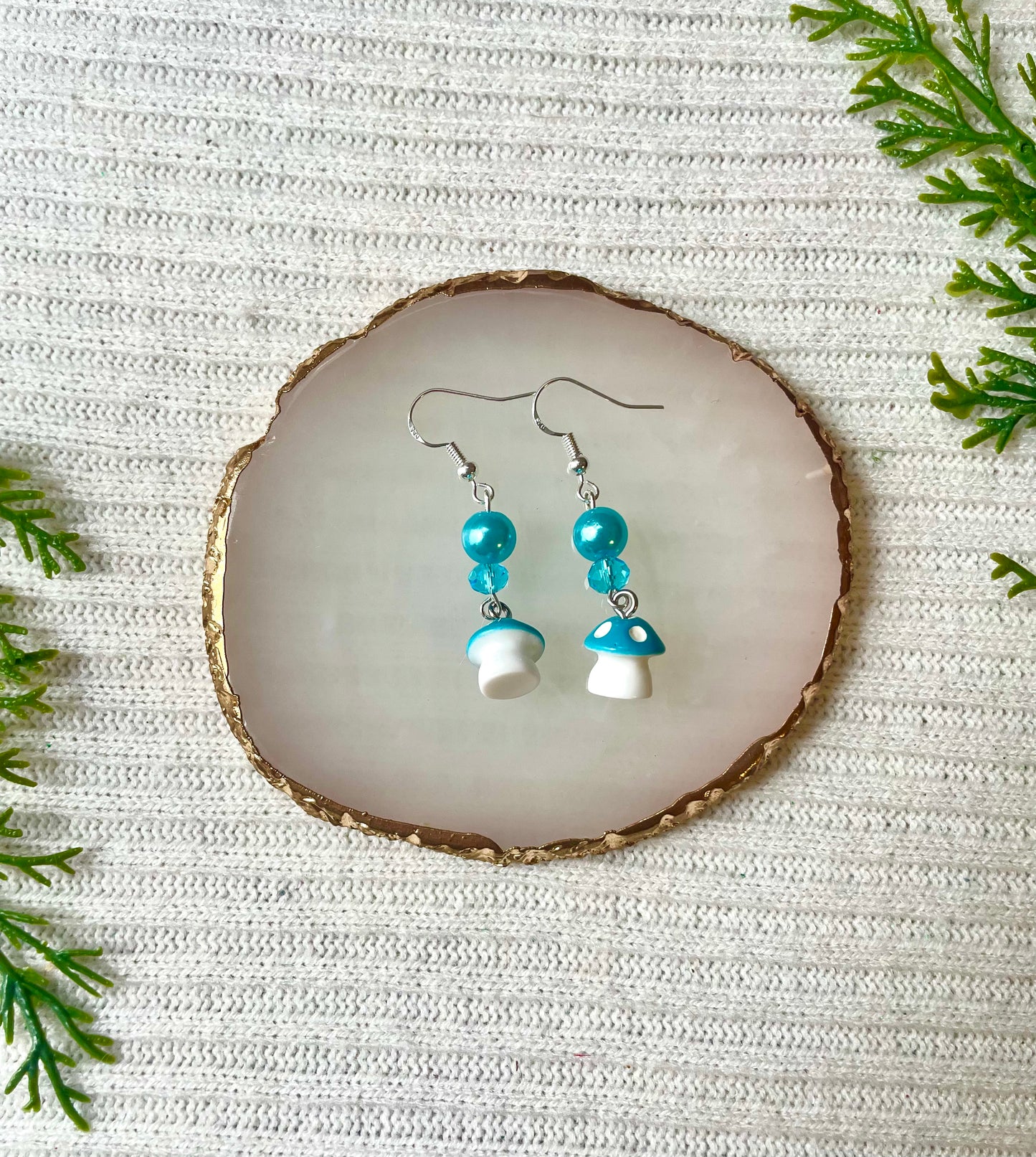 Colorful mushroom earrings