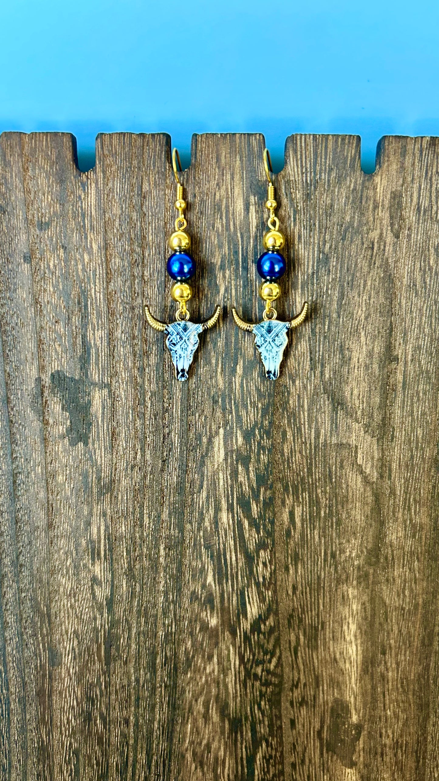 Bull head dangle earrings