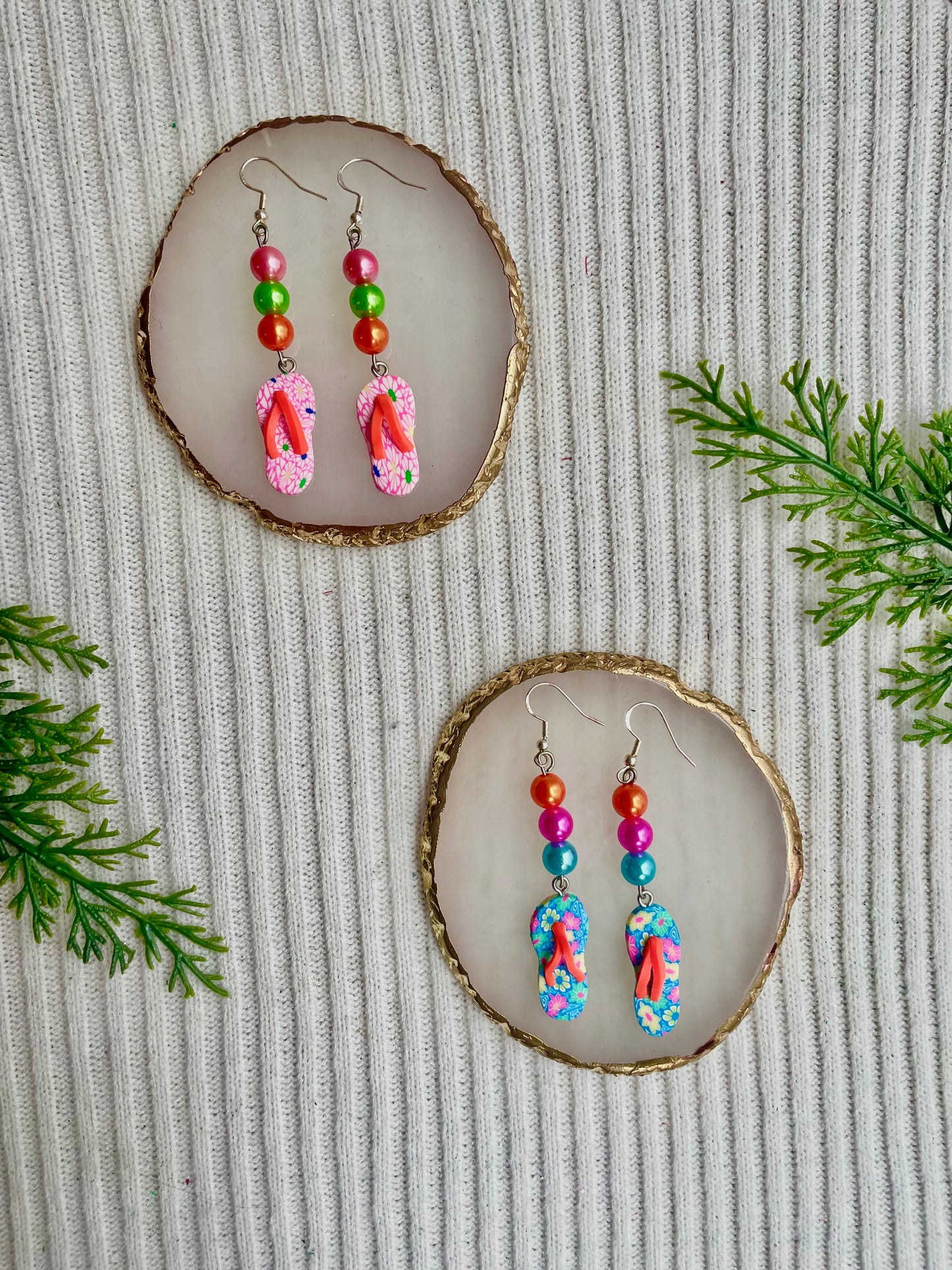 Flip flop dangle earrings