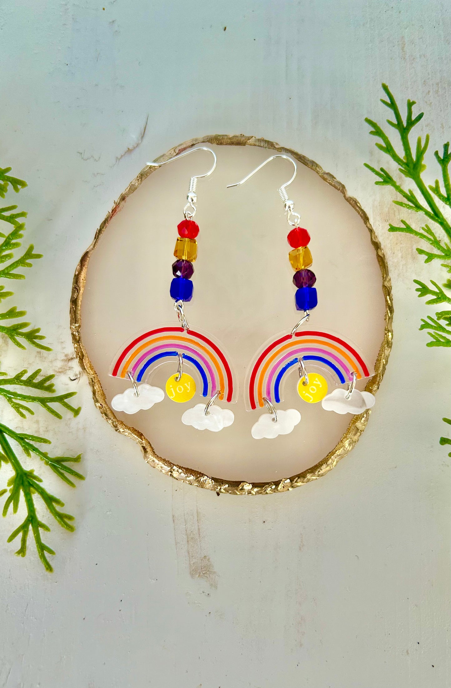 Rainbow cloud dangle earrings 🌈☁️