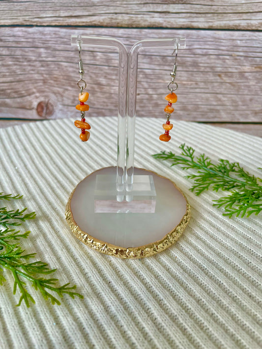 Orange crystal earrings